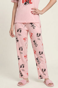 Zivame Minnie Mouse Knit Cotton Loungewear Set - Gossamer Pink — thumbnail 4